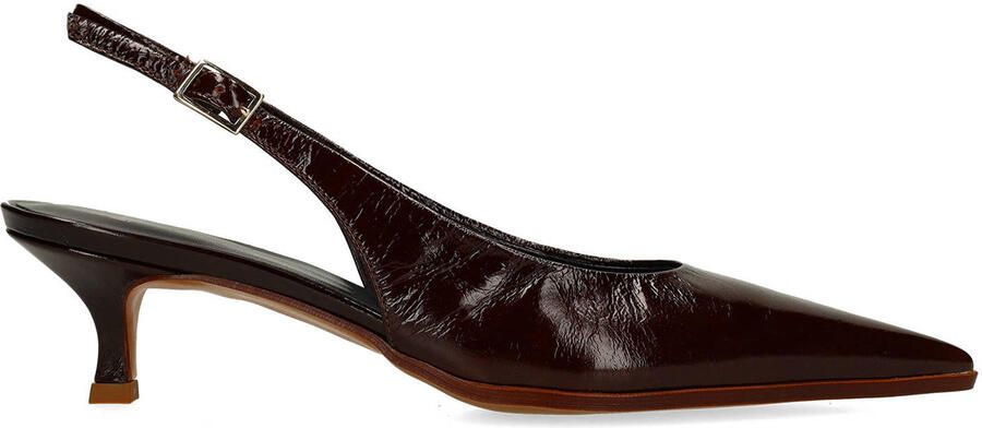 Manfield leren slingback pumps donkerbruin