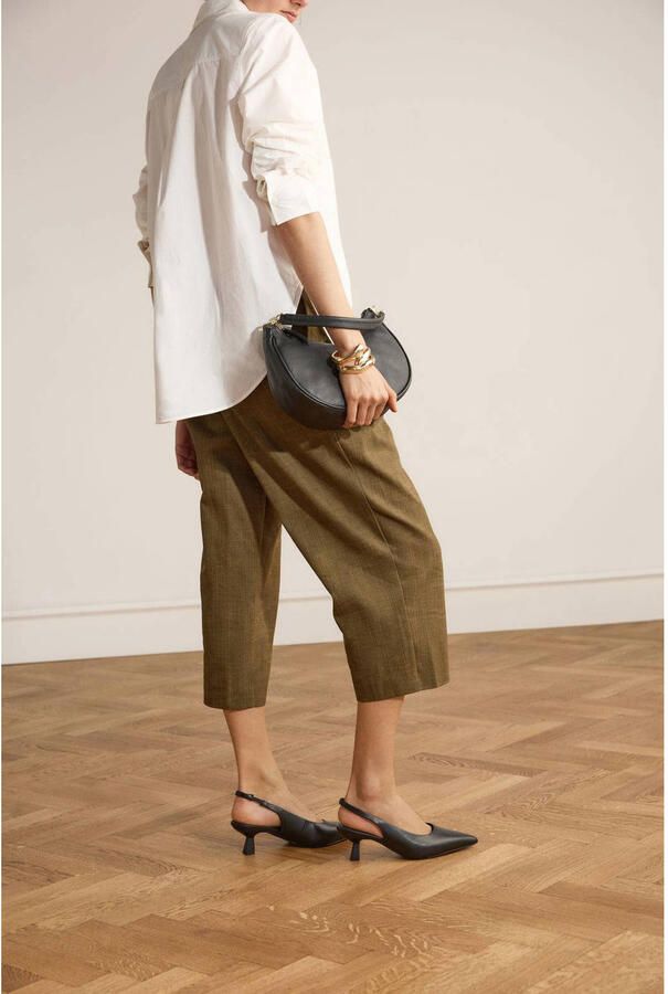 Manfield leren slingback pumps zwart - Foto 2