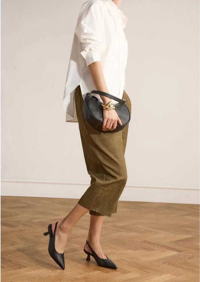 Manfield leren slingback pumps zwart
