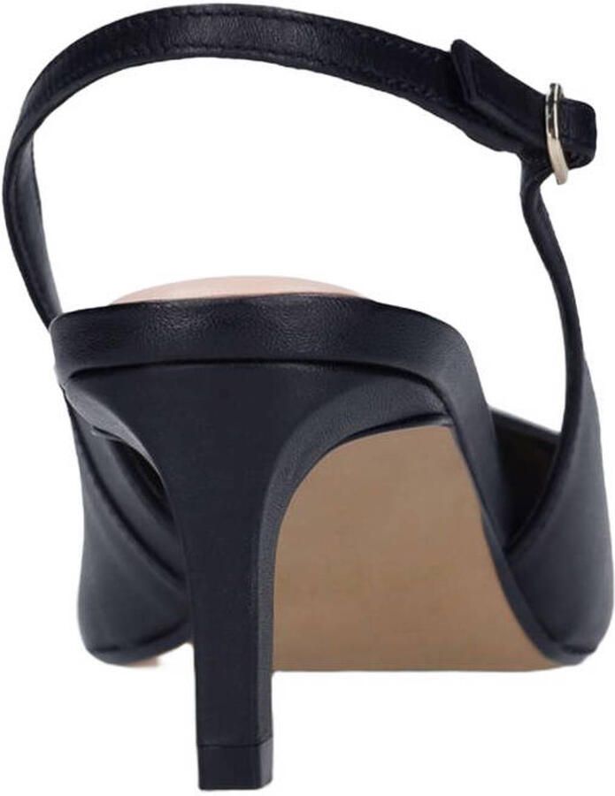 Manfield Dames Zwarte leren slingbacks - Foto 2