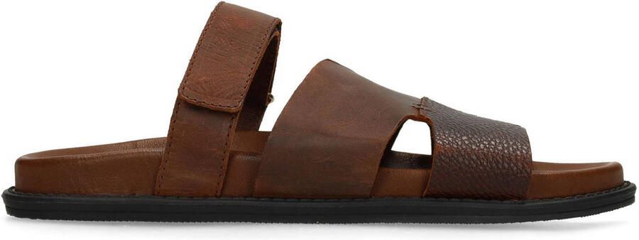 Manfield Heren Cognac leren slippers