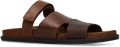 Manfield Heren Cognac leren slippers - Cognac