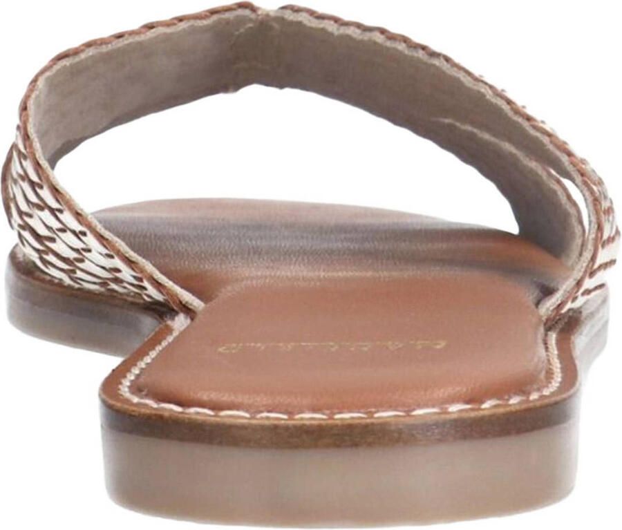 Manfield Dames Goudkleurige leren slippers