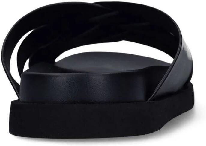Manfield Heren Zwarte leren slippers - Foto 3