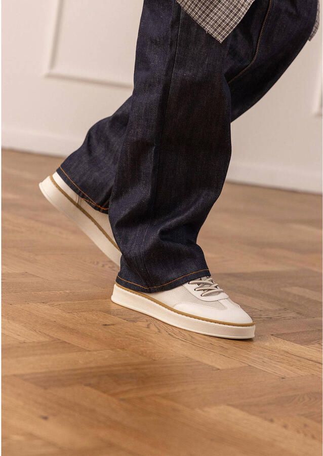 Manfield Heren Off white leren sneakers - Foto 2