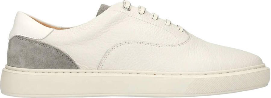 Manfield Heren Off white leren sneakers