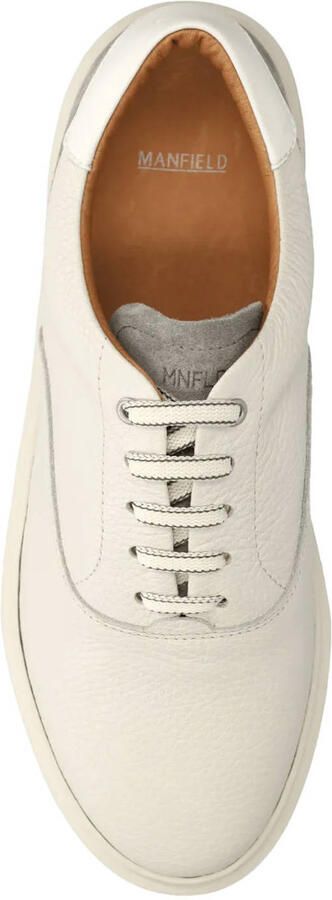 Manfield Heren Off white leren sneakers - Foto 2