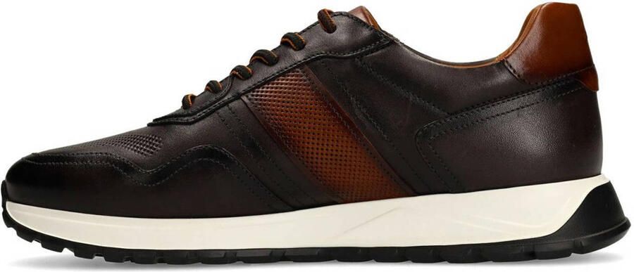 Manfield Heren Grijze leren sneakers - Foto 3