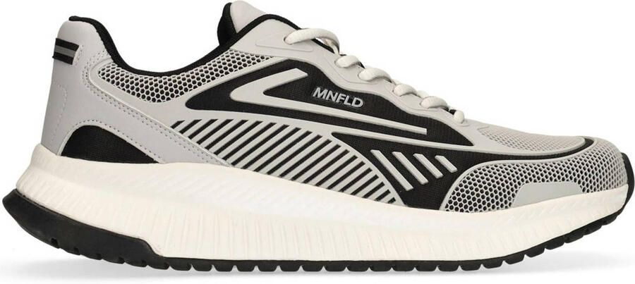 Manfield Heren Grijze leren sneakers