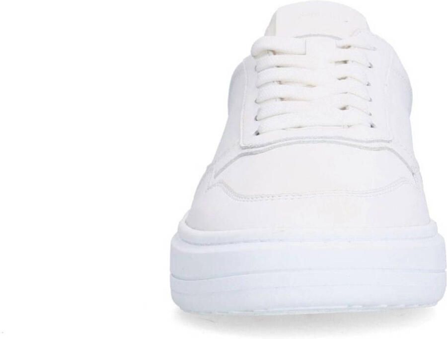 Manfield Heren Witte leren sneakers