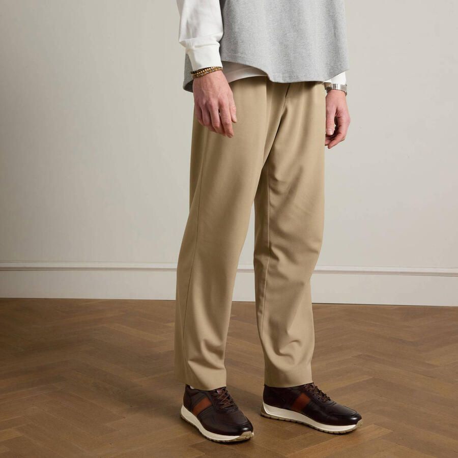 Manfield Heren Bruine leren sneakers - Foto 2