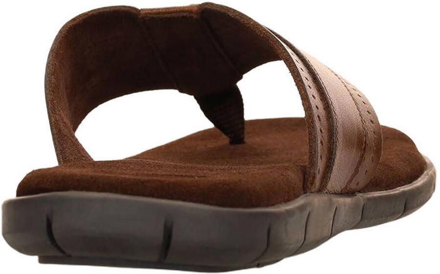Manfield Heren Bruine leren slippers - Foto 2