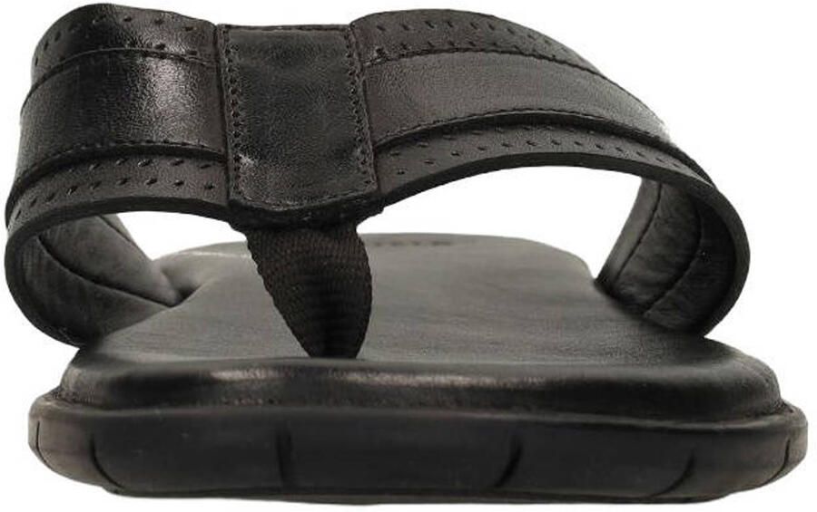 Manfield Heren Zwarte leren slippers - Foto 2