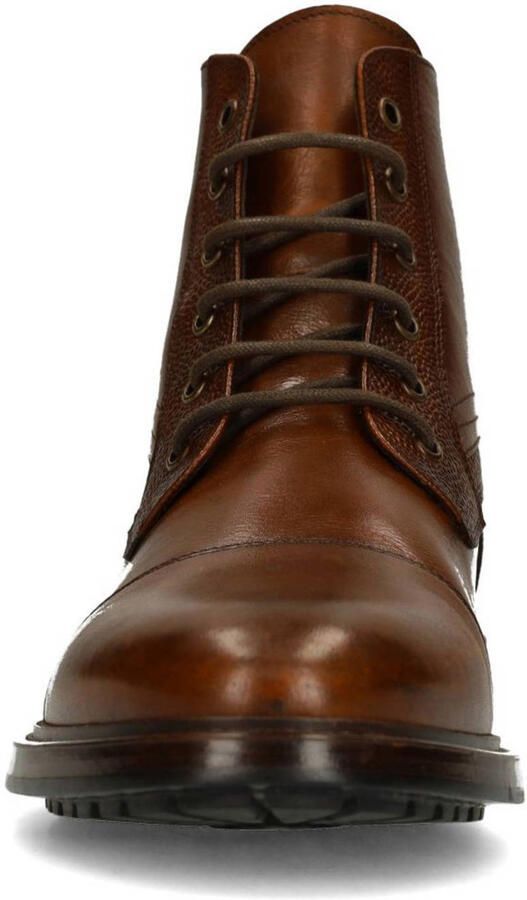 Black Label Heren Bruine leren veterboots - Foto 3