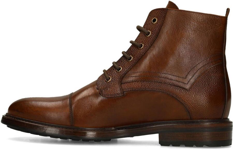 Black Label Heren Bruine leren veterboots - Foto 2