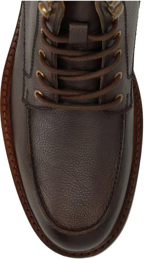 Manfield Heren Bruine leren veterboots - Foto 3