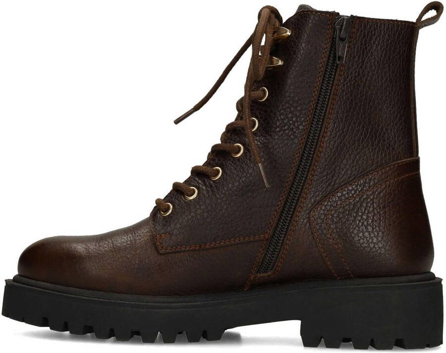 Manfield Dames Bruine leren veterboots - Foto 2