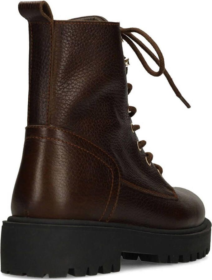 Manfield Dames Bruine leren veterboots - Foto 3