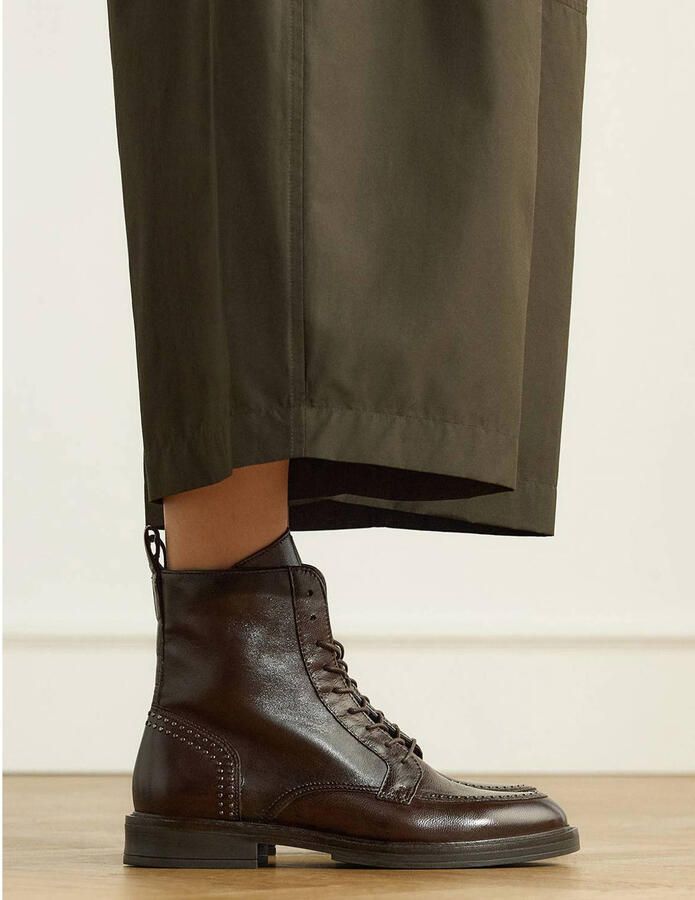 Manfield Dames Bruine leren veterboots - Foto 2