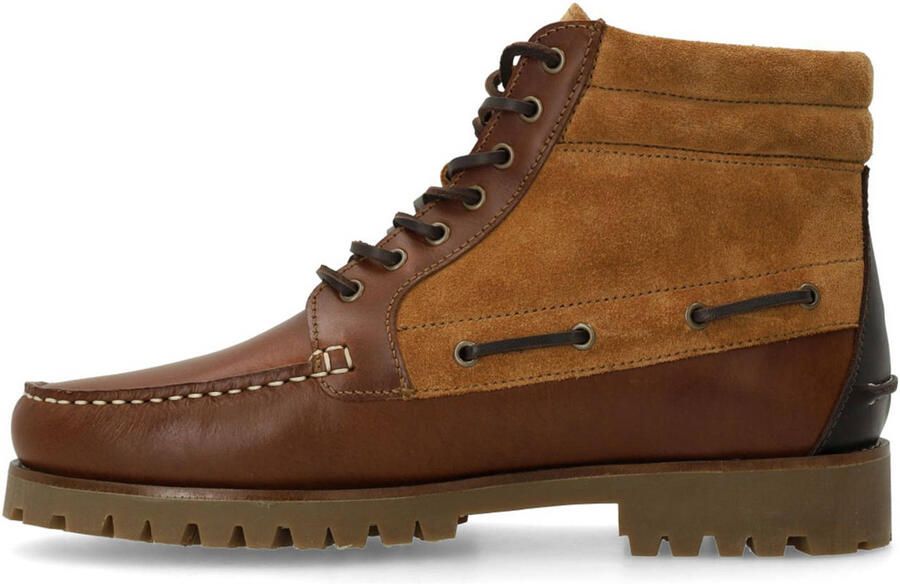 Manfield Heren Cognac leren veterboots