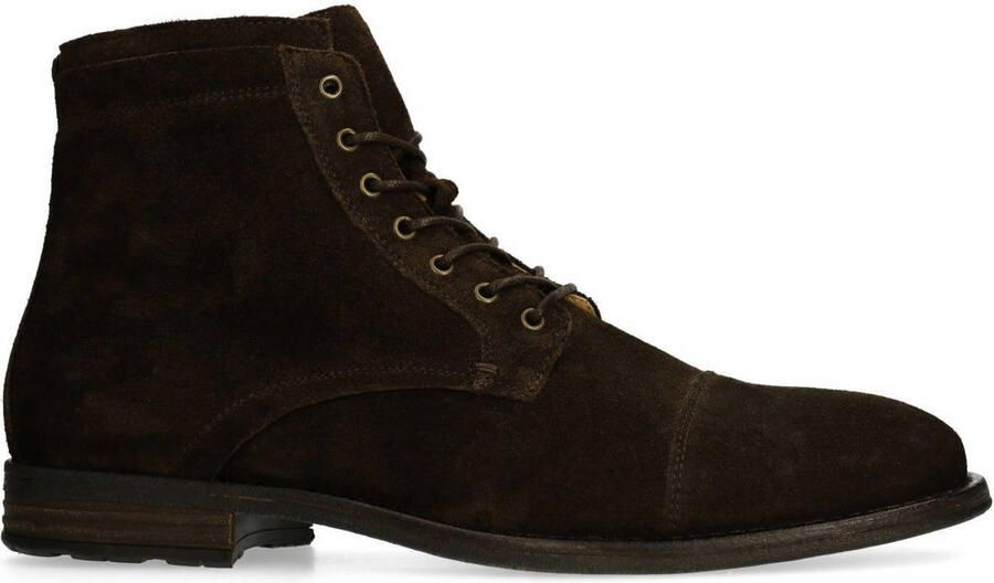 Manfield Heren Donkerbruine suède veterschoenen - Foto 2