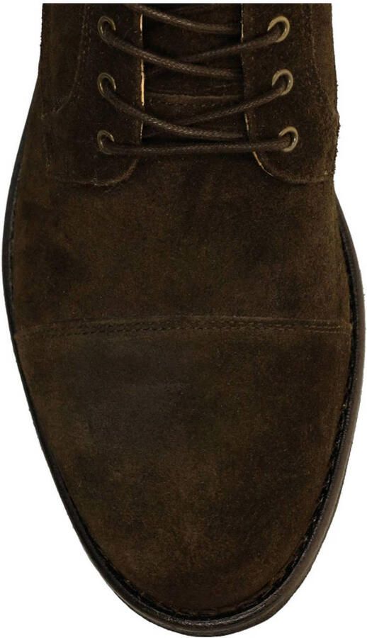 Manfield Heren Donkerbruine suède veterschoenen - Foto 3