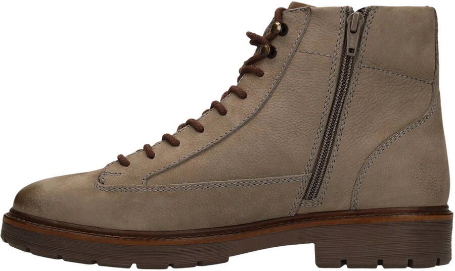 Manfield leren veterboots met profielzool grijs - Foto 3