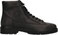 Manfield leren veterboots met profielzool zwart - Zwart