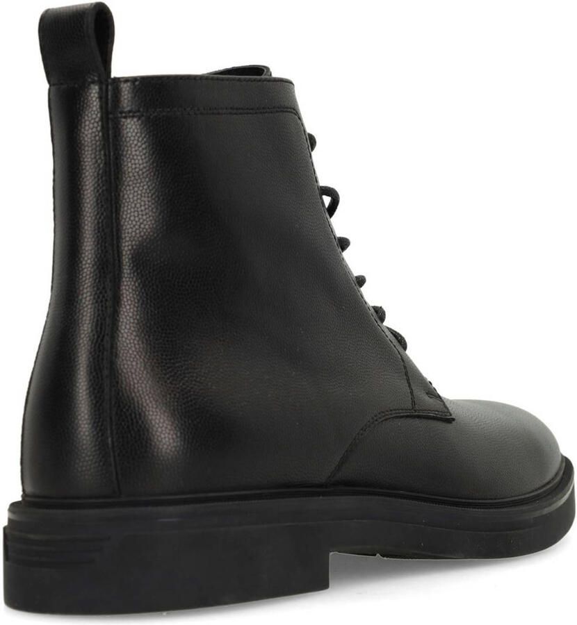 Manfield Heren Zwarte leren veterboots - Foto 2
