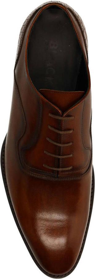 Black Label Heren Donkerbruine leren veterschoenen - Foto 3