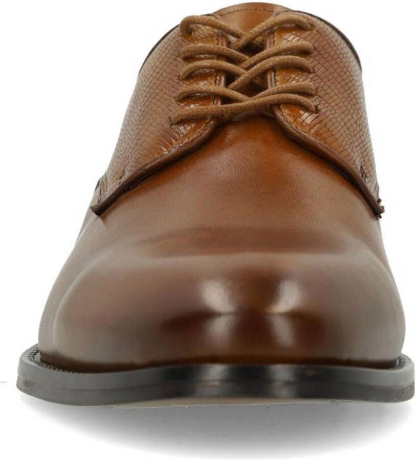 Manfield Heren Cognac leren veterschoenen - Foto 2
