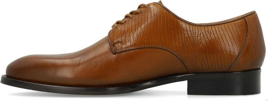 Manfield Heren Cognac leren veterschoenen - Foto 3