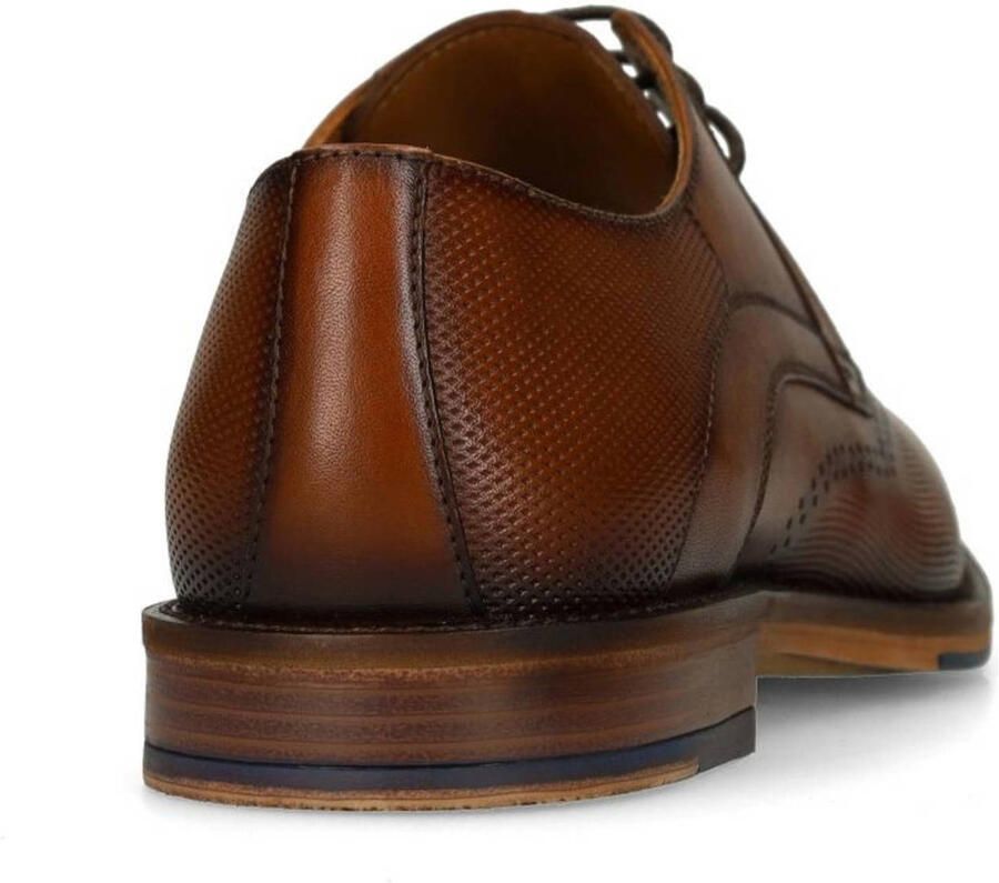 Manfield Heren Cognac leren veterschoenen - Foto 2