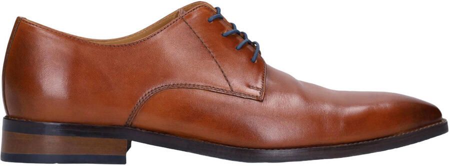 Manfield Heren Cognac leren veterschoenen