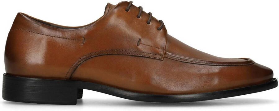 Manfield Heren Cognac leren veterschoenen
