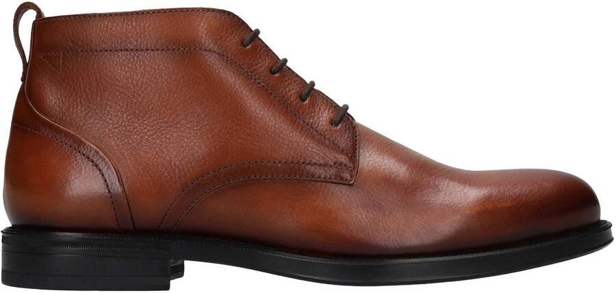 Manfield Heren Cognac leren veterschoenen
