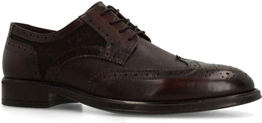 Manfield Heren Bruine gedetailleerde leren veterschoenen
