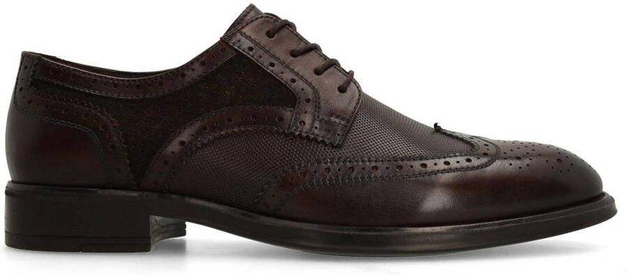 Manfield Heren Bruine gedetailleerde leren veterschoenen