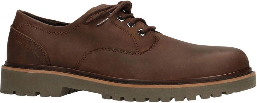 Manfield leren veterschoenen met profielzool bruin