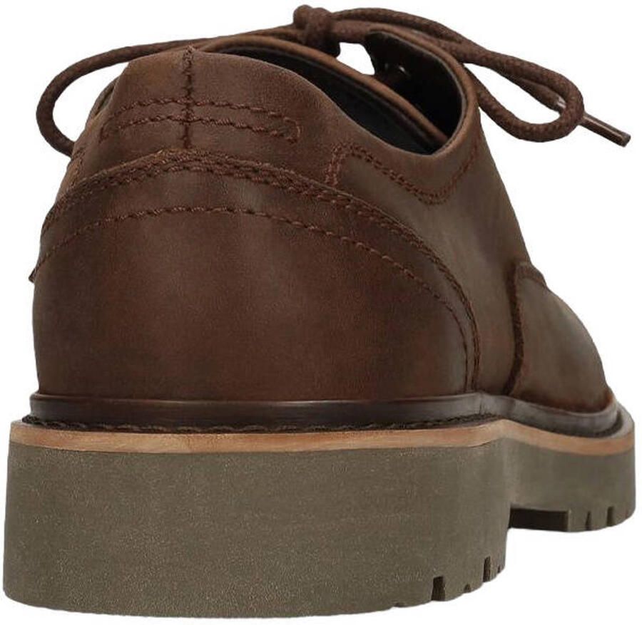 Manfield leren veterschoenen met profielzool bruin - Foto 2