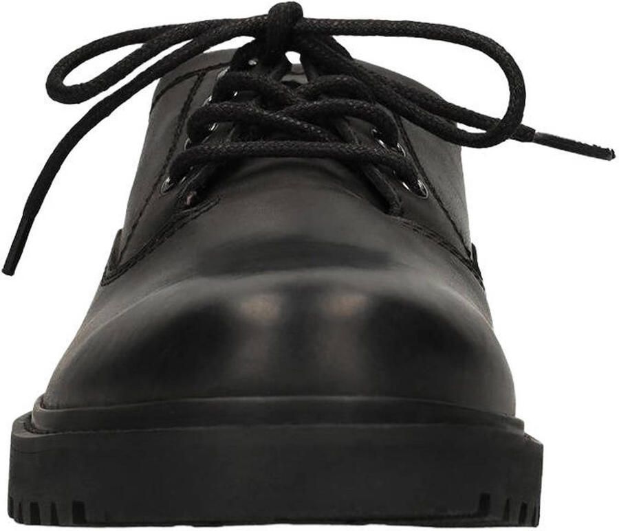 Manfield leren veterschoenen met profielzool zwart - Foto 2