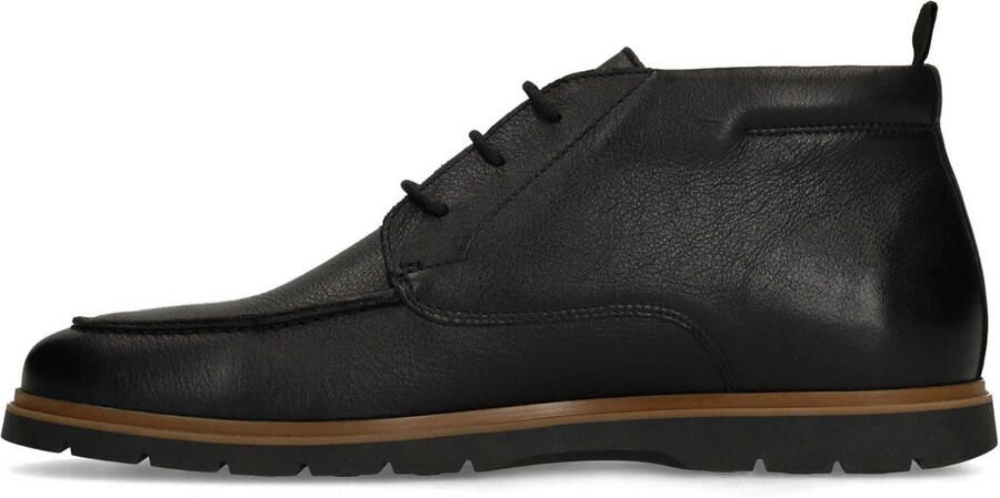 Manfield Heren Zwarte leren veterschoenen - Foto 3