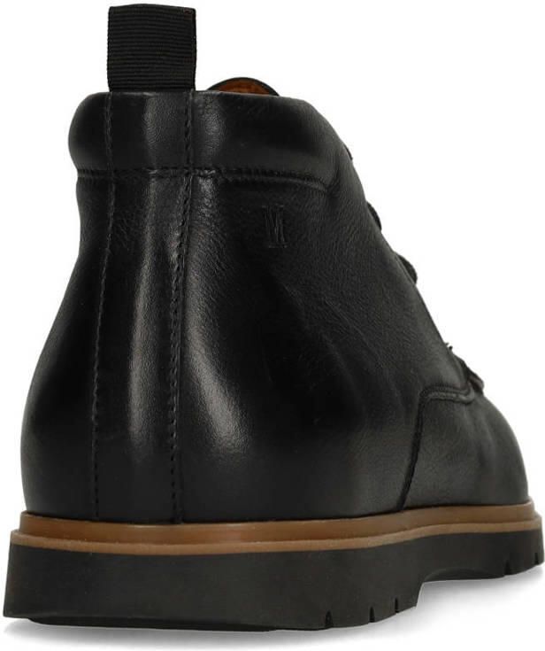 Manfield Heren Zwarte leren veterschoenen - Foto 2