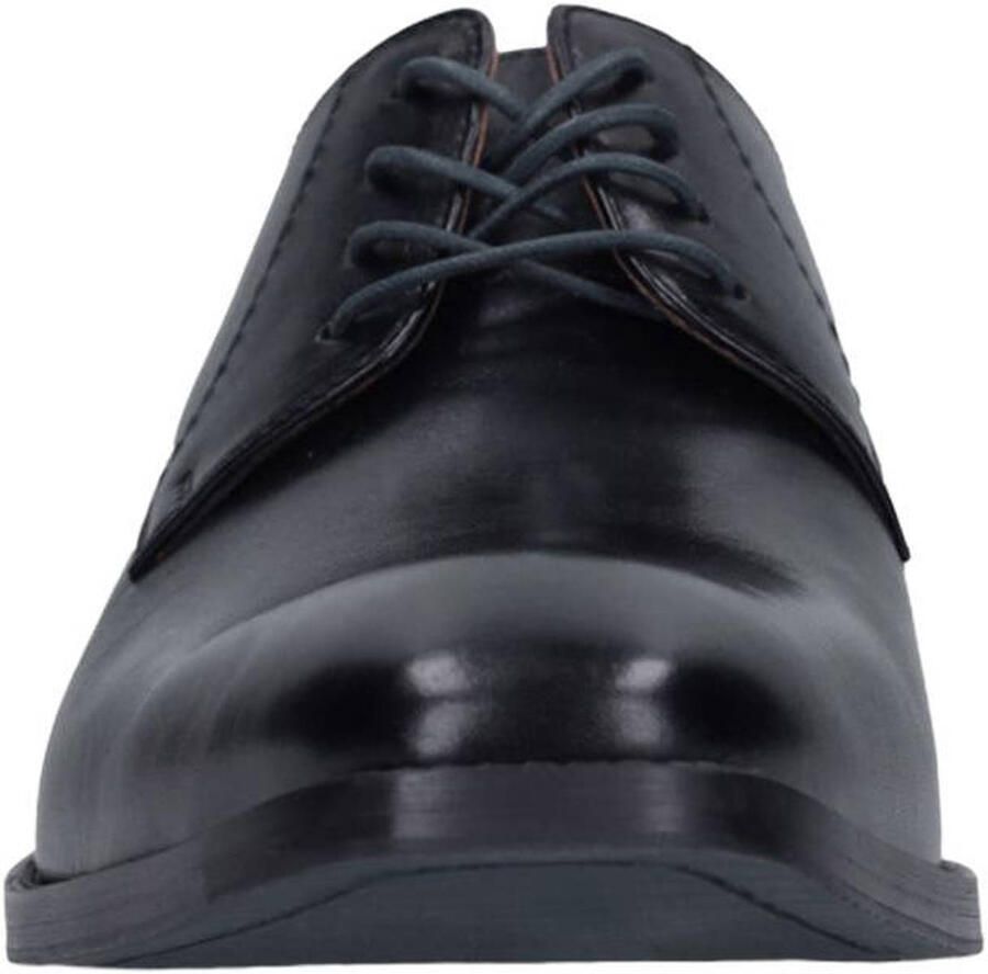 Manfield Heren Zwarte leren veterschoenen - Foto 2