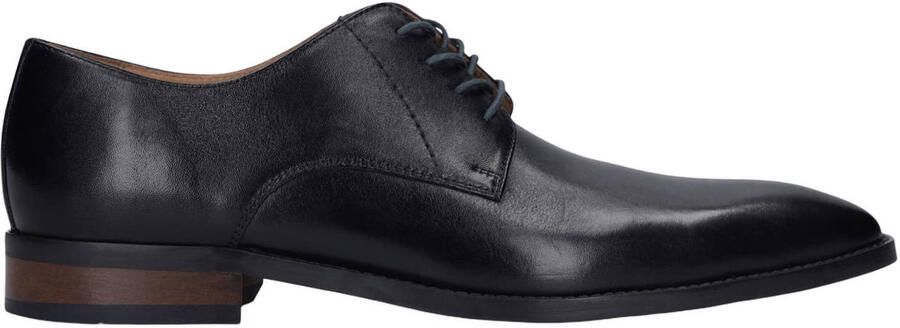 Manfield Heren Zwarte leren veterschoenen