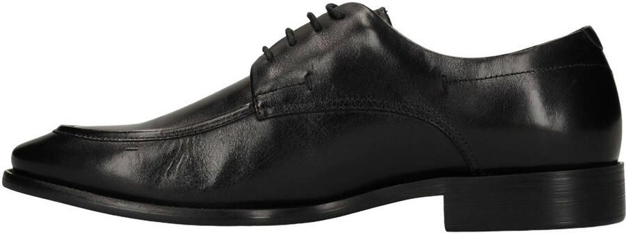 Manfield Zwarte leren veterschoenen - Foto 3