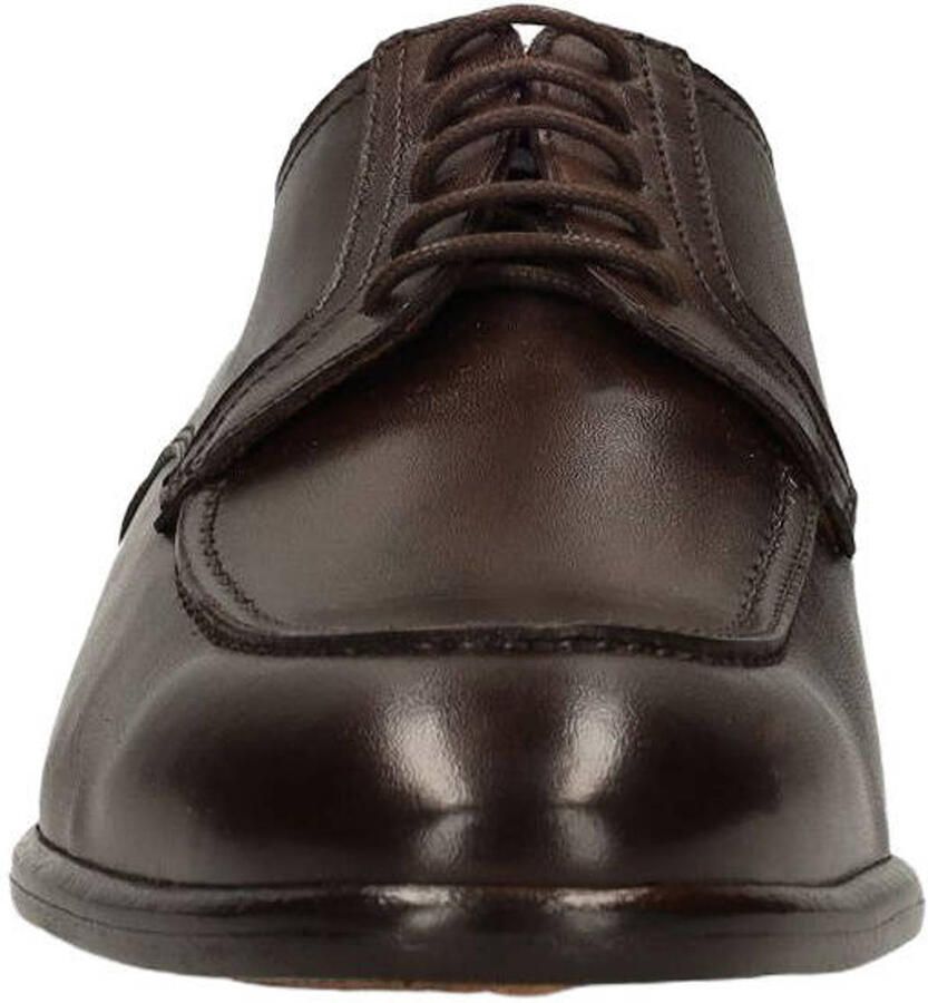 Manfield Heren Donkerbruine leren veterschoenen - Foto 2