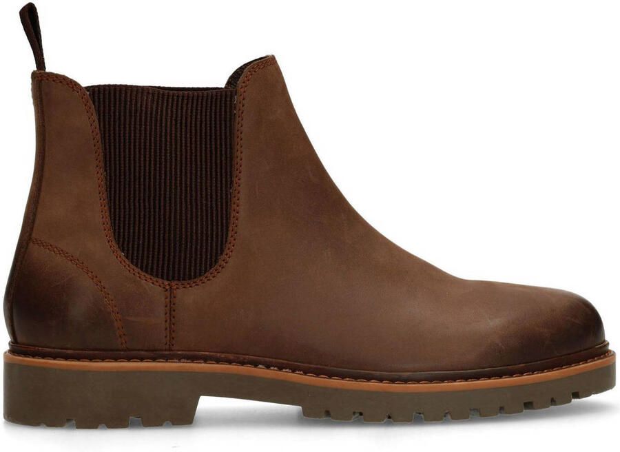 Manfield Heren Bruine nubuck chelsea boots