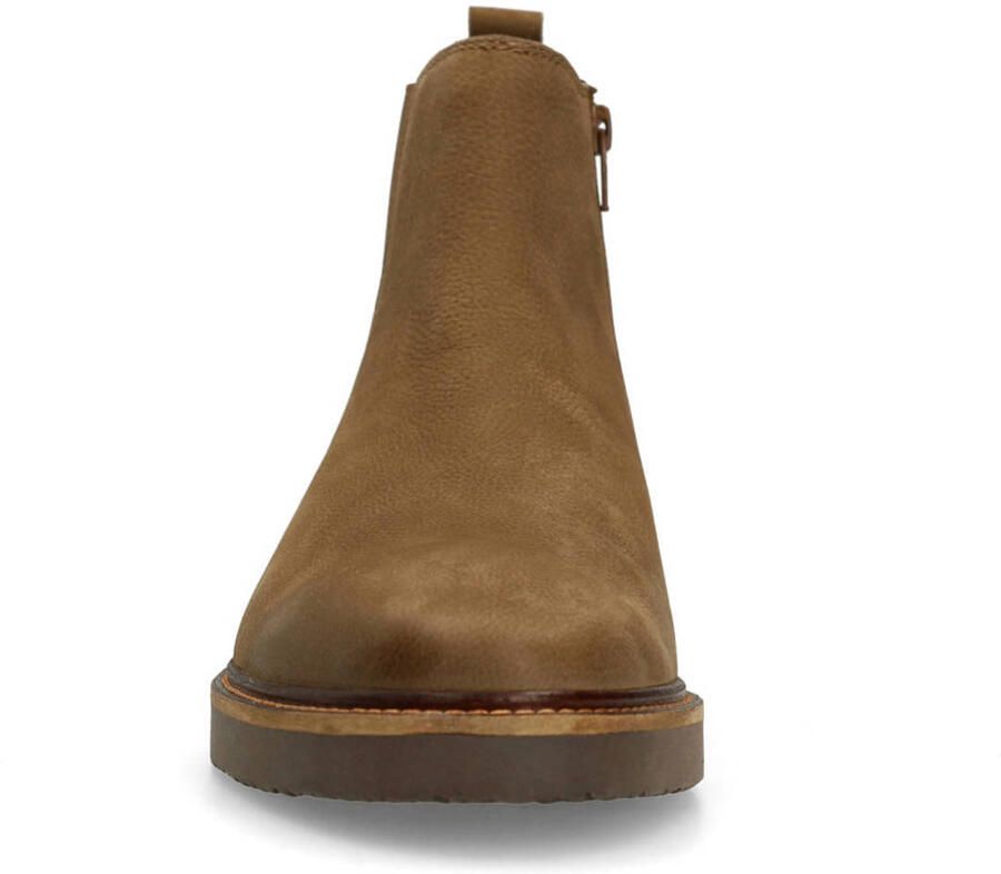 Manfield Heren Donkerbruine nubuck chelsea boots