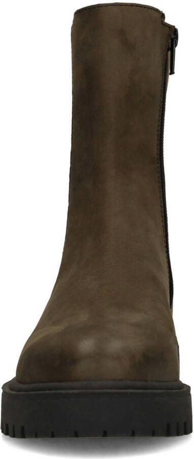 Manfield Dames Donkergroene nubuck chelsea boots - Foto 3